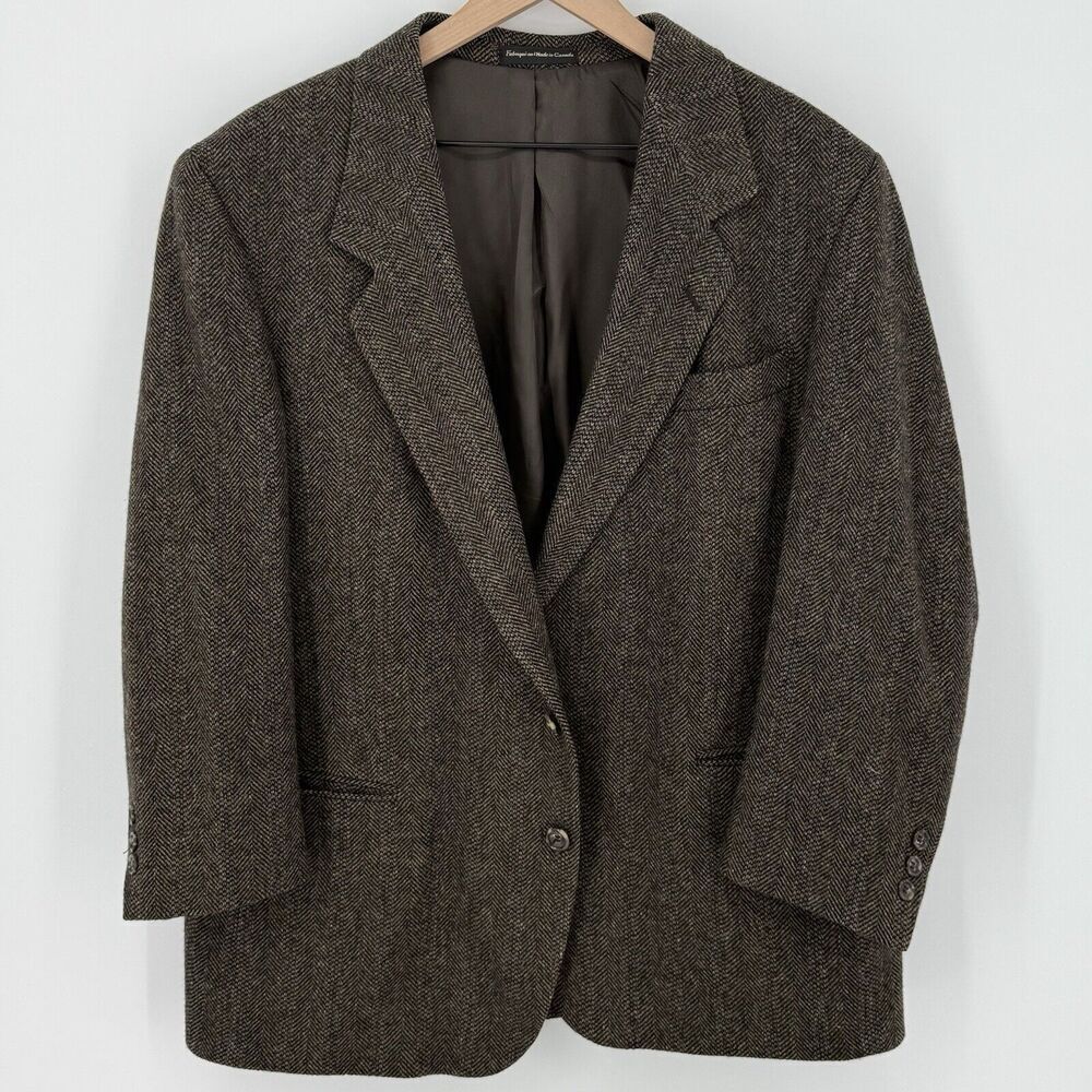 Cricketeer Brown Tweed Men’s Blazer Size 44R Union Made 100% LambsWool